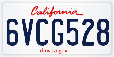 CA license plate 6VCG528