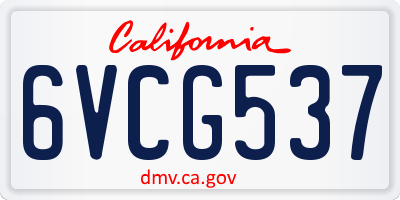 CA license plate 6VCG537