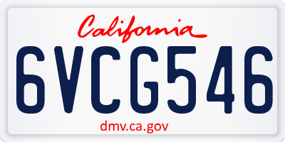 CA license plate 6VCG546