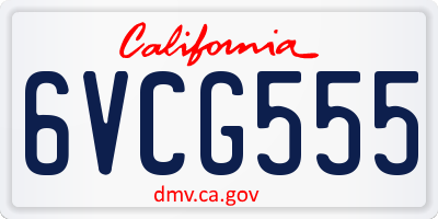 CA license plate 6VCG555