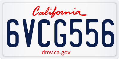 CA license plate 6VCG556