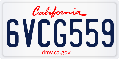 CA license plate 6VCG559