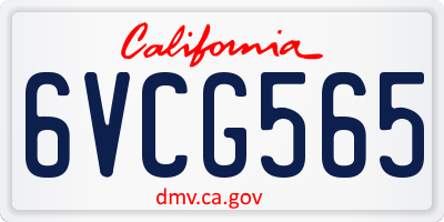 CA license plate 6VCG565