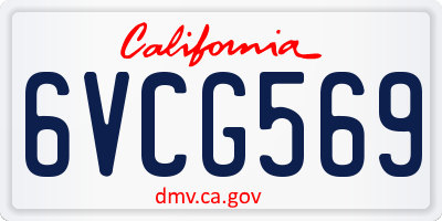 CA license plate 6VCG569