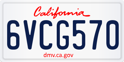 CA license plate 6VCG570