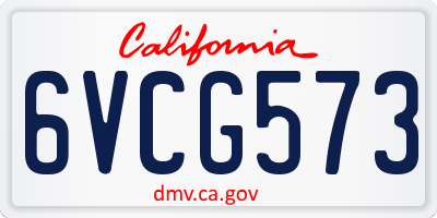 CA license plate 6VCG573