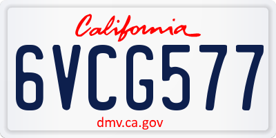CA license plate 6VCG577