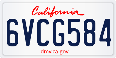 CA license plate 6VCG584