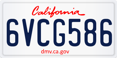 CA license plate 6VCG586