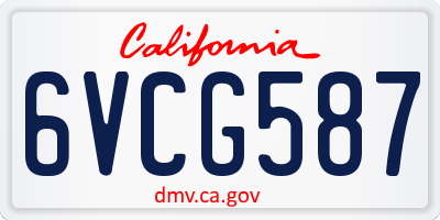 CA license plate 6VCG587