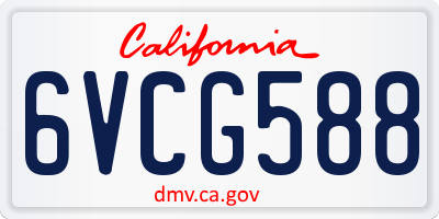 CA license plate 6VCG588