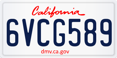 CA license plate 6VCG589