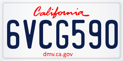 CA license plate 6VCG590