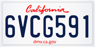 CA license plate 6VCG591