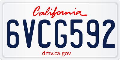 CA license plate 6VCG592