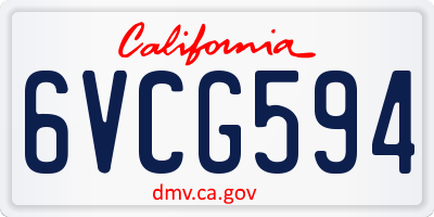 CA license plate 6VCG594