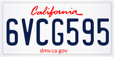 CA license plate 6VCG595