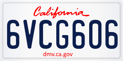 CA license plate 6VCG606