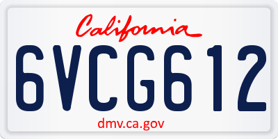 CA license plate 6VCG612