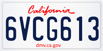 CA license plate 6VCG613