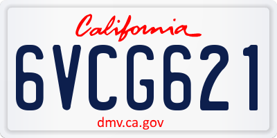 CA license plate 6VCG621