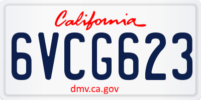 CA license plate 6VCG623