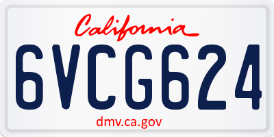 CA license plate 6VCG624