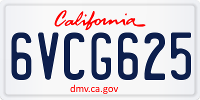 CA license plate 6VCG625