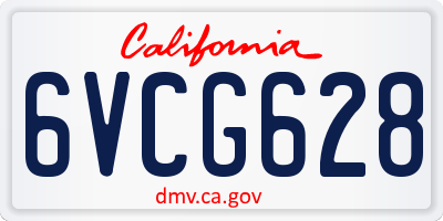 CA license plate 6VCG628