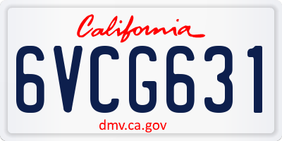 CA license plate 6VCG631