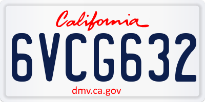 CA license plate 6VCG632