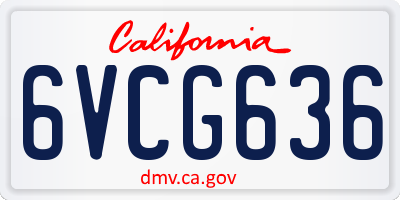 CA license plate 6VCG636