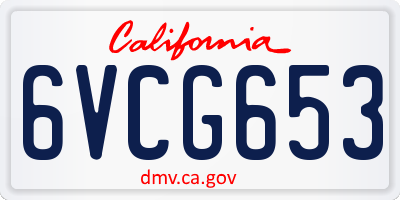 CA license plate 6VCG653