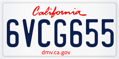 CA license plate 6VCG655