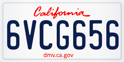 CA license plate 6VCG656