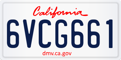 CA license plate 6VCG661