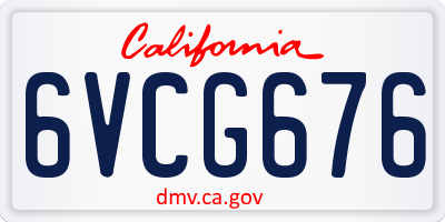 CA license plate 6VCG676