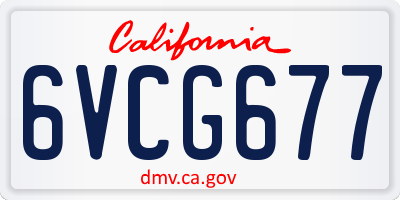 CA license plate 6VCG677