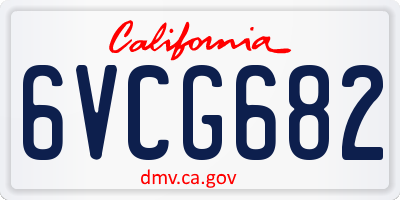 CA license plate 6VCG682