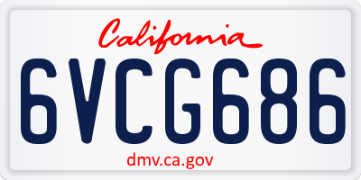 CA license plate 6VCG686