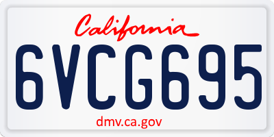 CA license plate 6VCG695