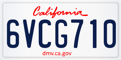 CA license plate 6VCG710