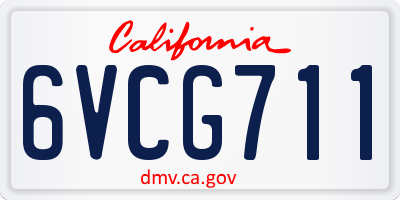 CA license plate 6VCG711