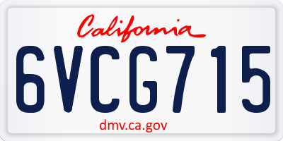 CA license plate 6VCG715