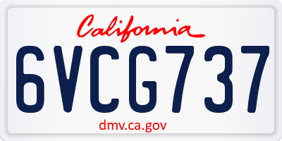 CA license plate 6VCG737