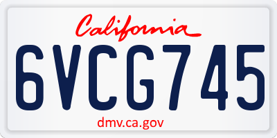 CA license plate 6VCG745