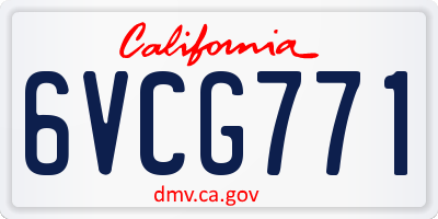 CA license plate 6VCG771