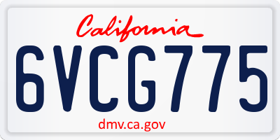 CA license plate 6VCG775