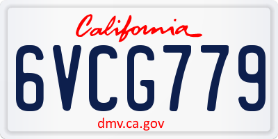 CA license plate 6VCG779