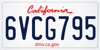 CA license plate 6VCG795